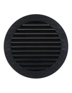 Rejilla ventilación redonda empotrable con mosquitera ø125mm abs gris antracita