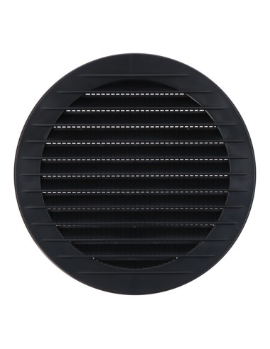 Rejilla ventilación redonda empotrable con mosquitera ø125mm abs gris antracita