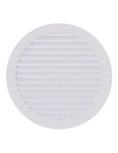 Rejilla ventilación redonda empotrable con mosquitera ø150mm abs blanca