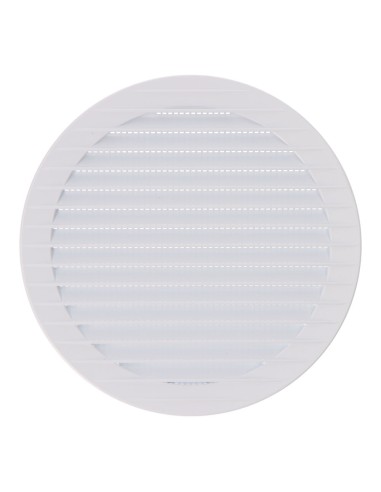 Rejilla ventilación redonda empotrable con mosquitera ø150mm abs blanca
