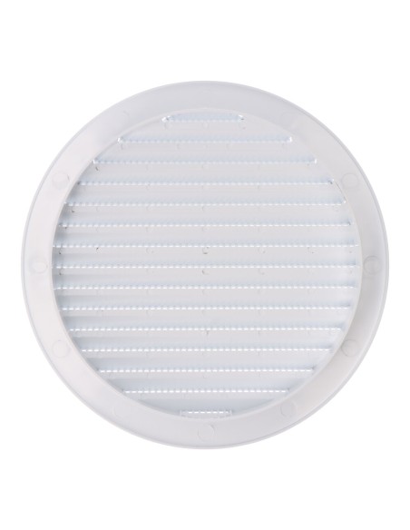 Rejilla ventilación redonda empotrable con mosquitera ø150mm abs blanca