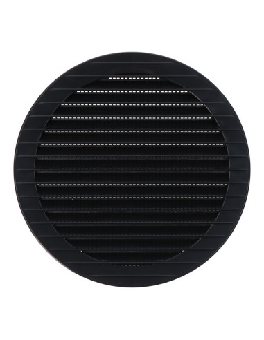 Rejilla ventilación redonda empotrable con mosquitera ø150mm abs gris antracita