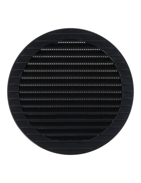 Rejilla ventilación redonda empotrable con mosquitera ø150mm abs gris antracita