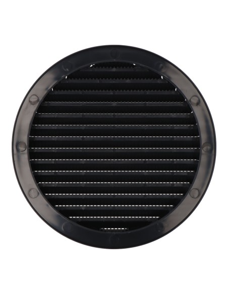 Rejilla ventilación redonda empotrable con mosquitera ø150mm abs gris antracita