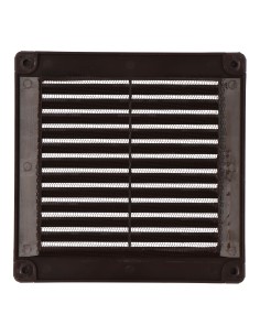 Rejilla ventilación cuadrada con tapones y mosquitera 150x150x7mm abs marrón 2
