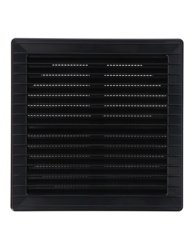 Rejilla ventilación cuadrada empotrable ajustable ø 80-150 con mosquitera 170x170x11,5mm abs gris antracita