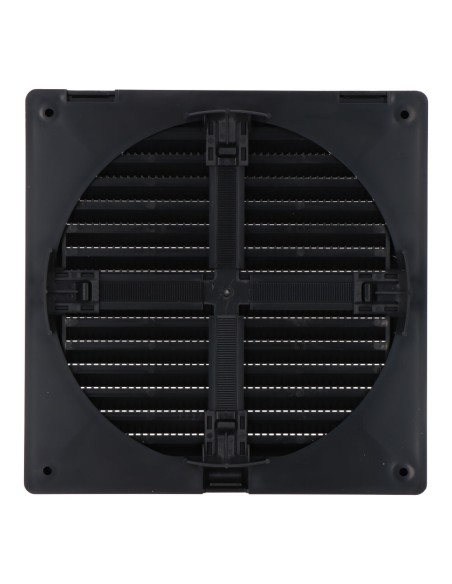 Rejilla ventilación cuadrada empotrable ajustable ø 80-150 con mosquitera 170x170x11,5mm abs gris antracita