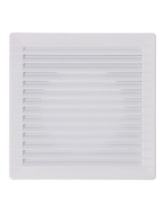 Rejilla ventilación cuadrada empotrable ø 100mm con mosquitera 170x170x10mm abs blanca