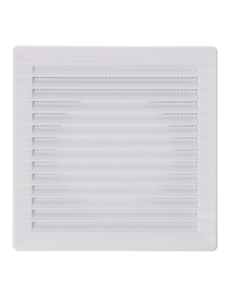 Rejilla ventilación cuadrada empotrable ø 100mm con mosquitera 170x170x10mm abs blanca