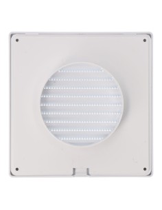 Rejilla ventilación cuadrada empotrable ø 100mm con mosquitera 170x170x10mm abs blanca 2