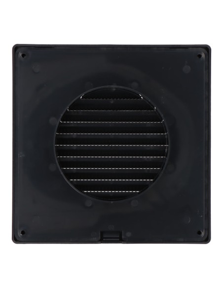 Rejilla ventilación cuadrada empotrable ø 100mm con mosquitera 170x170x10mm abs gris antracita