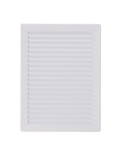 Rejilla ventilacíón rectangular empotrable con mosquitera abs 137x207mm blanco