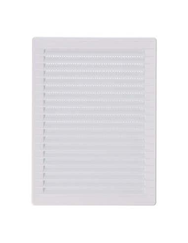 Rejilla ventilacíón rectangular empotrable con mosquitera abs 137x207mm blanco