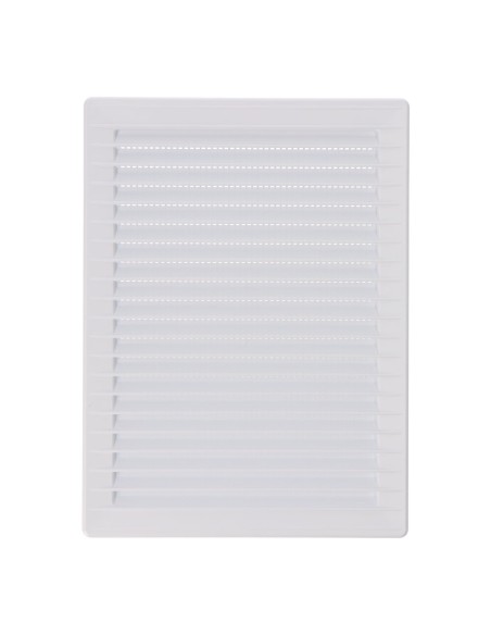 Rejilla ventilacíón rectangular empotrable con mosquitera abs 137x207mm blanco
