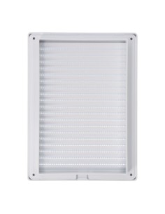 Rejilla ventilacíón rectangular empotrable con mosquitera abs 137x207mm blanco 2