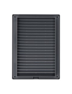 Rejilla ventilacíón rectangular empotrable con mosquitera abs 135x205mm gris 2
