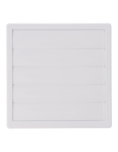 Rejilla ventilación cuadrada empotrable con lamas móviles 170x170mm enclavamiento ø100mm abs blanca