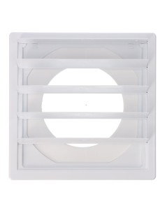 Rejilla ventilación cuadrada empotrable con lamas móviles 170x170mm enclavamiento ø100mm abs blanca 2