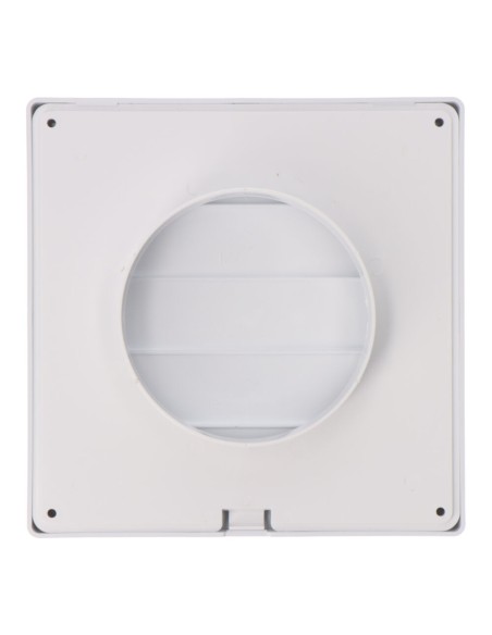 Rejilla ventilación cuadrada empotrable con lamas móviles 170x170mm enclavamiento ø100mm abs blanca