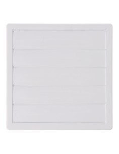 Rejilla ventilación cuadrada empotrable con lamas móviles 170x170mm enclavamiento ø120mm abs blanca