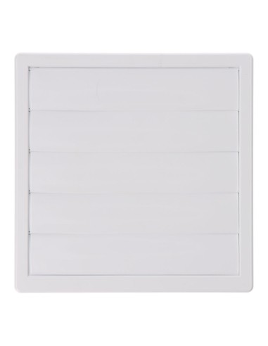 Rejilla ventilación cuadrada empotrable con lamas móviles 170x170mm enclavamiento ø120mm abs blanca