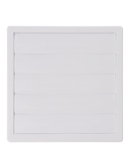 Rejilla ventilación cuadrada empotrable con lamas móviles 170x170mm enclavamiento ø120mm abs blanca