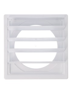 Rejilla ventilación cuadrada empotrable con lamas móviles 170x170mm enclavamiento ø120mm abs blanca 2