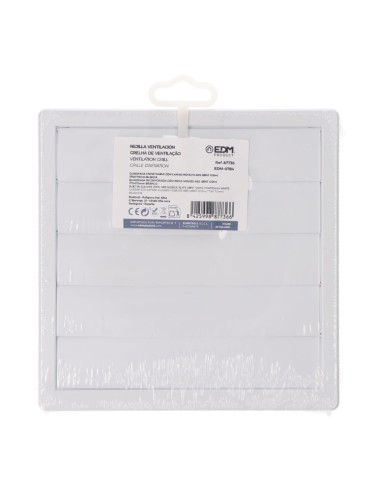 Rejilla ventilación cuadrada empotrable con...