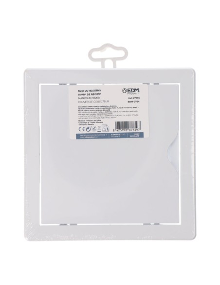 Tapa de registro cuadrada empotrable abs 15x15cm blanca