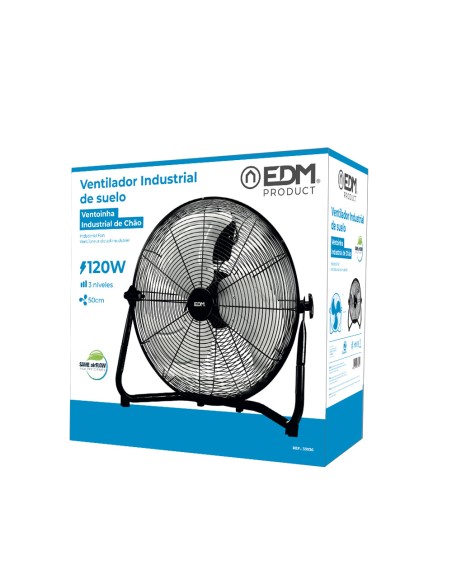 Ventilador industrial de suelo. color negro 120w aspas ø50 x 58 cm