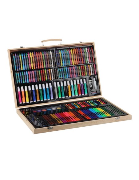 Set maletín arte madera 180 pcs