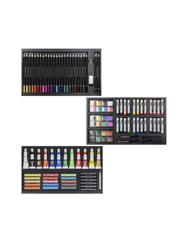 Set maletín arte madera 180 pcs