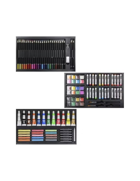 Set maletín arte madera 180 pcs