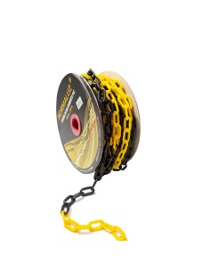 Cadena plastico amarilla y negra, 25m 2