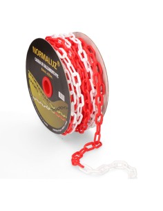 Cadena plastico blanca y roja, 25m 2