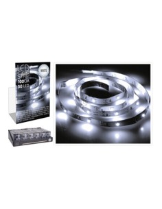Tira de led 1m 30 leds a pilas blanco frio