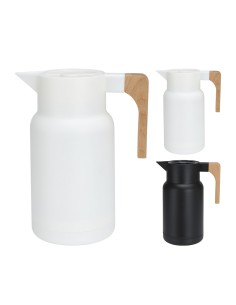 Jarra termica 1 l, asa madera, 2 colores