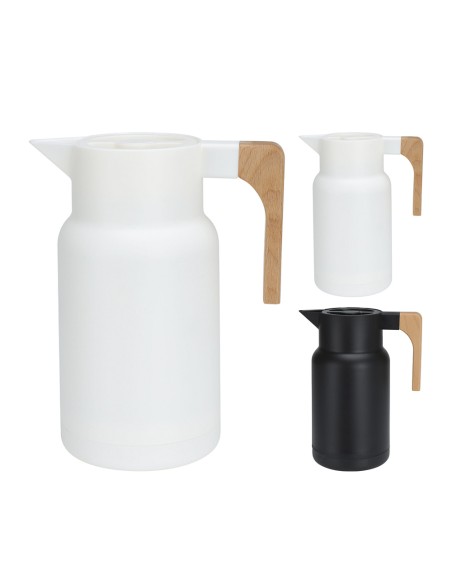 Jarra termica 1 l, asa madera, 2 colores