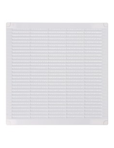 Rejilla ventilación cuadrada con tapones y mosquitera 300x300x7mm abs blanca