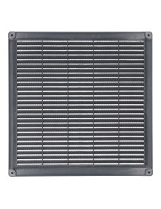 Rejilla ventilación cuadrada con tapones y mosquitera 300x300x7mm abs gris 2