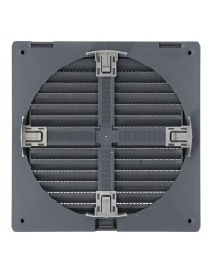 Rejilla ventilación cuadrada empotrable ajustable ø 80-150 con mosquitera 170x170x11,5mm abs gris 2