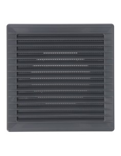 Rejilla ventilación cuadrada empotrable ø 100mm con mosquitera 170x170x11,5mm abs gris