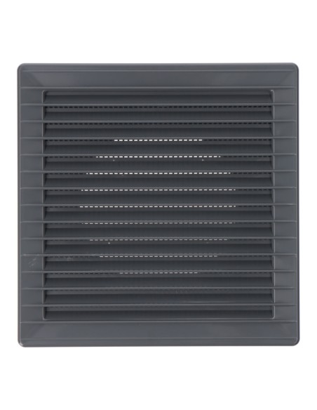 Rejilla ventilación cuadrada empotrable ø 100mm con mosquitera 170x170x11,5mm abs gris