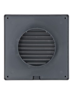 Rejilla ventilación cuadrada empotrable ø 100mm con mosquitera 170x170x11,5mm abs gris 2