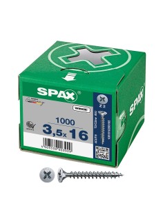 Caja 1000 unid. tornillo universal cabeza plana wirox 3,5x16mm z2