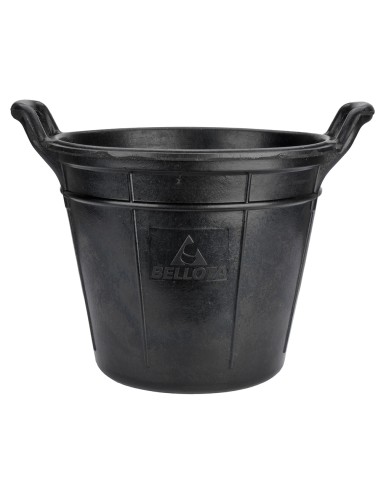 Cubo canario 18 l de caucho resistente negro.