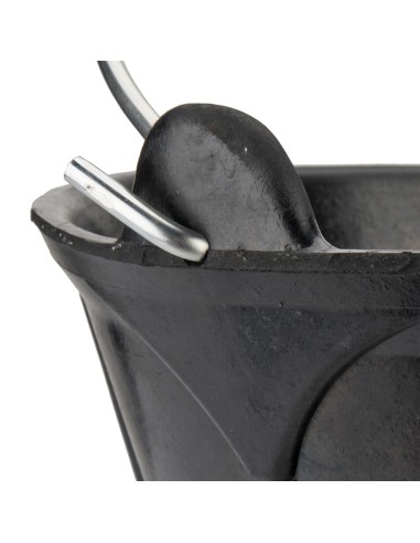 Cubo de caucho negro italiano 10 l,con asa...