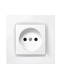 Enchufe bipolar blanco con marco
