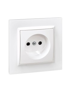 Enchufe bipolar blanco con marco 2