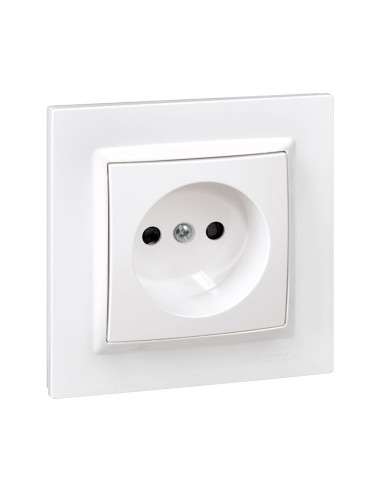 Enchufe bipolar blanco con marco